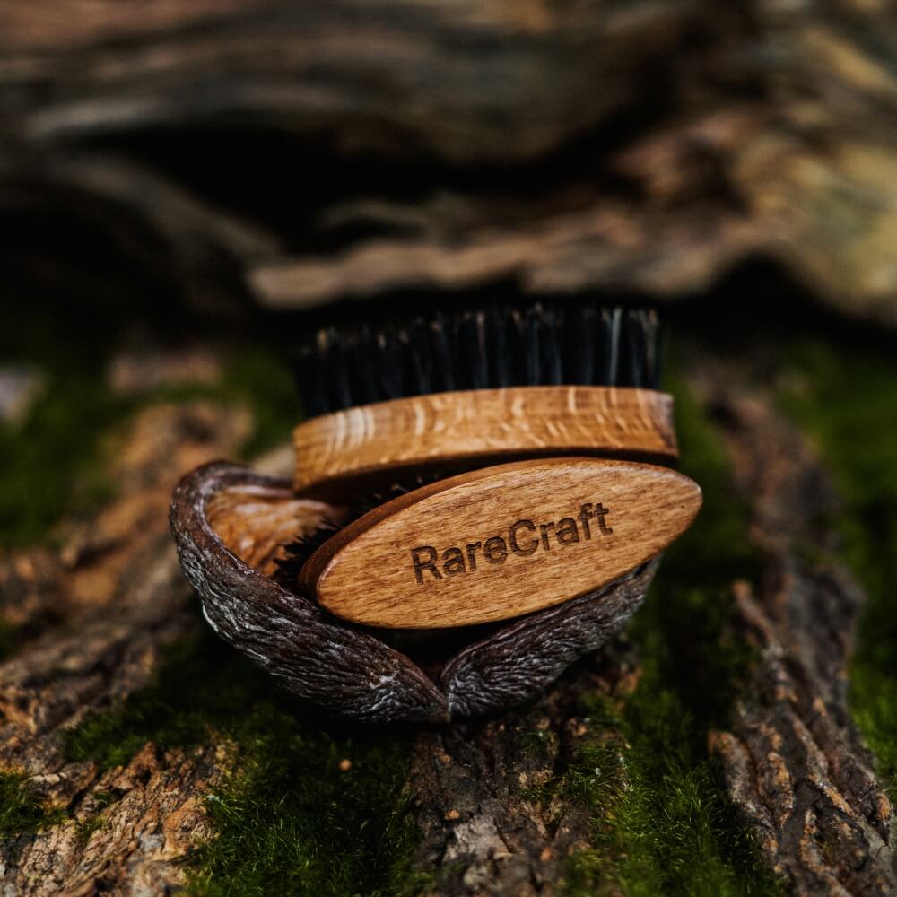 RareCraft, Beard Brush Light Wood- Travel Size