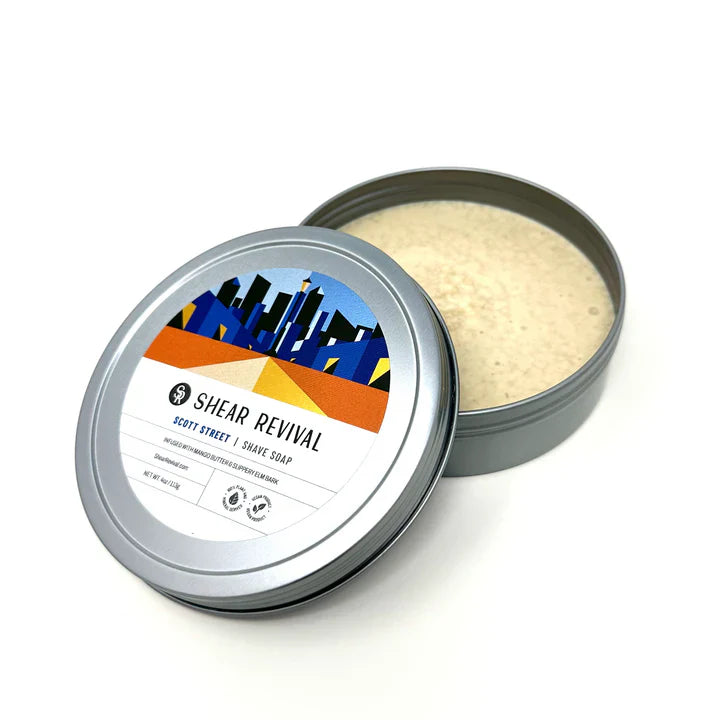 SHEAR REVIVAL Scott Street Shave Soap- Bay Rum & Lime - Barbersåpe - JK-Shop