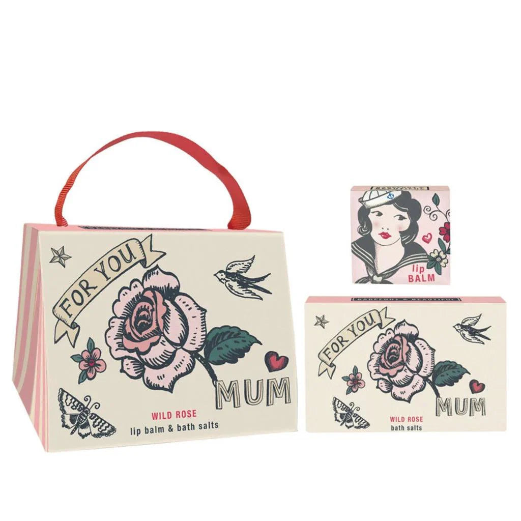 Barefoot & Beautiful, Gift Set Handbag Wild Rose | Hudpleiesett | Barefoot & Beautiful | JK SHOP | JK Barber og herre frisør | Lavepriser | Best