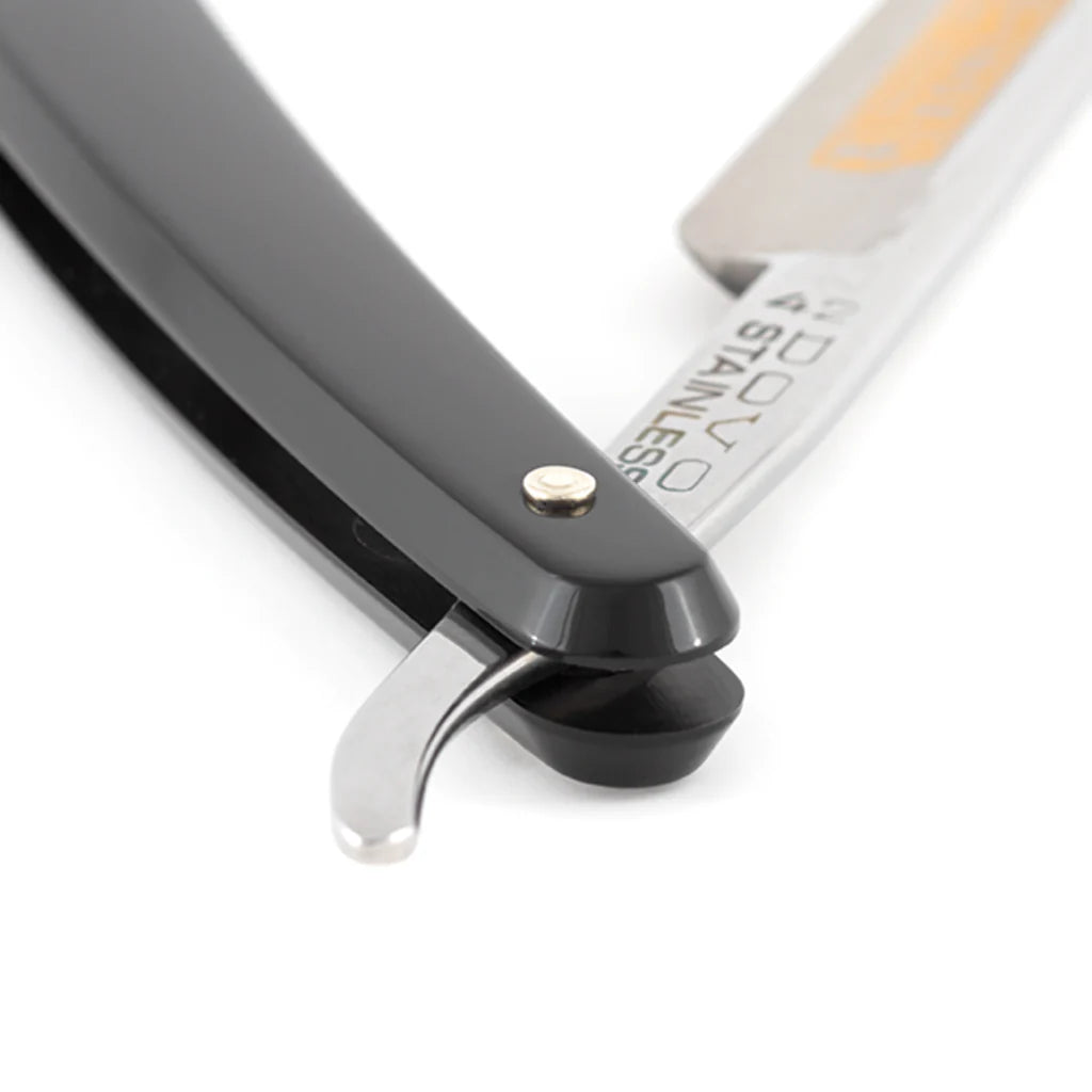 DOVO Straight Razor 3/8"- Black Plastic, Inox