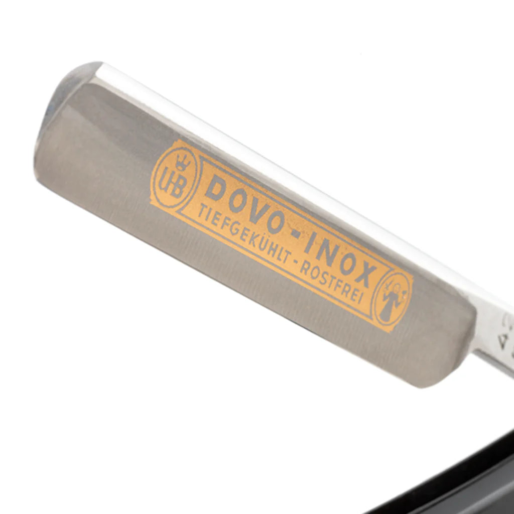 DOVO Straight Razor 3/8"- Black Plastic, Inox