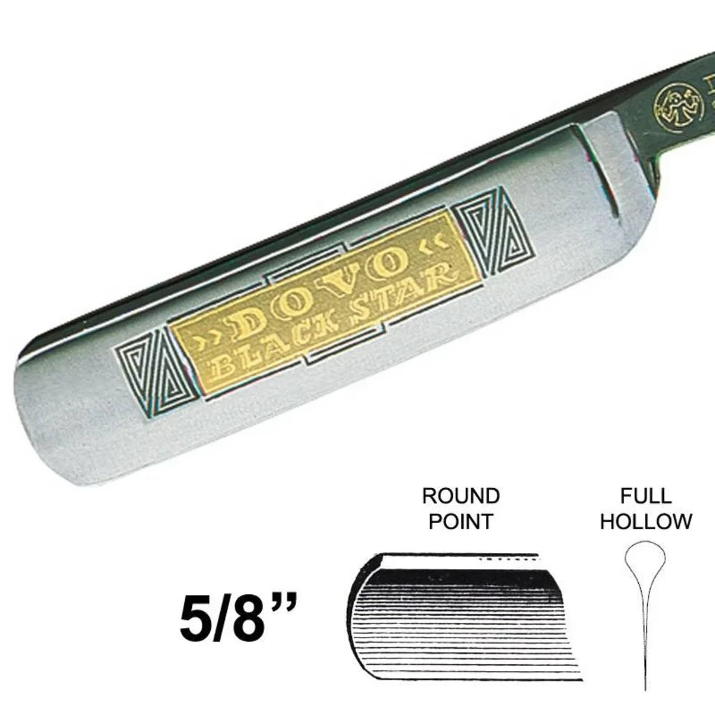 DOVO Straight Razor 5/8"- Pakkawood, Blackstar