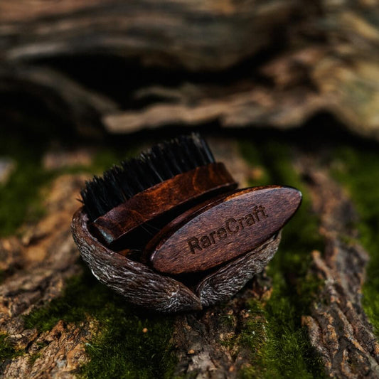 RareCraft, Beard Brush Dark Wood- Travel Size